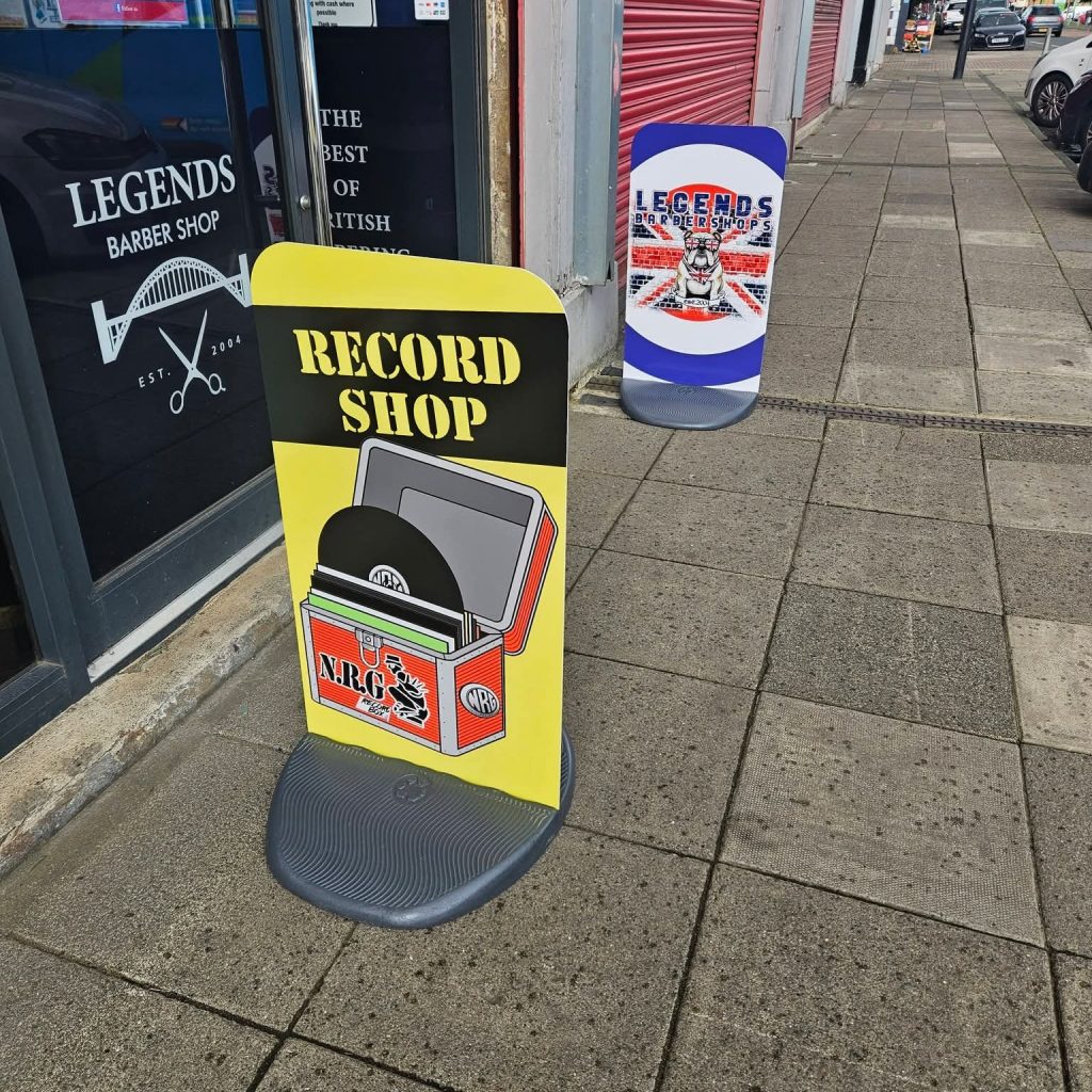 NRG's Recordbox Sign Outside Shop